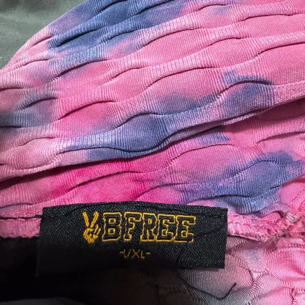 Pink and Black Tie-Dye textured leggings XL - Picture 3 of 3